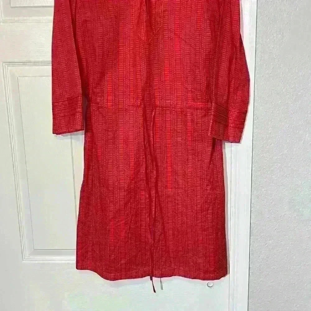 Tory Burch Womens Tunic Dress Tie-Waist Hook Front Cover Up Beach Summer Large